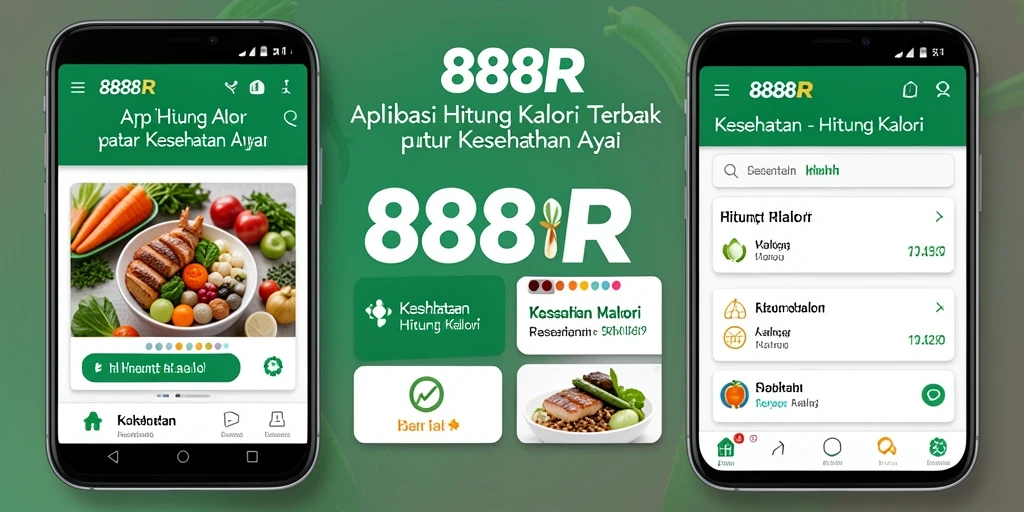 Antarmuka aplikasi 888R yang menampilkan fitur Hitung Kalori.