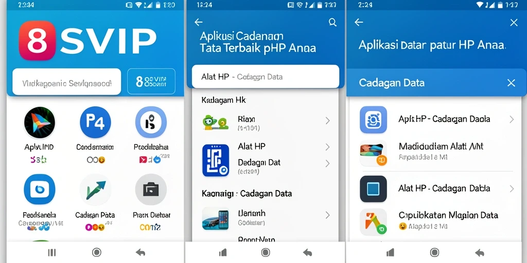 Antarmuka pengguna 8SVIP yang intuitif untuk cadangan data.