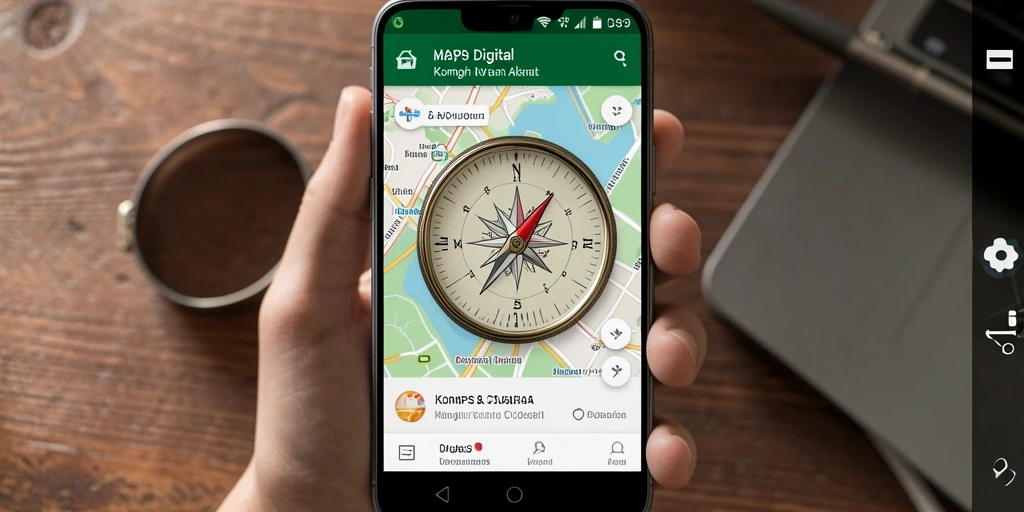 Antarmuka kompas digital DS99 yang jelas dan informatif.
