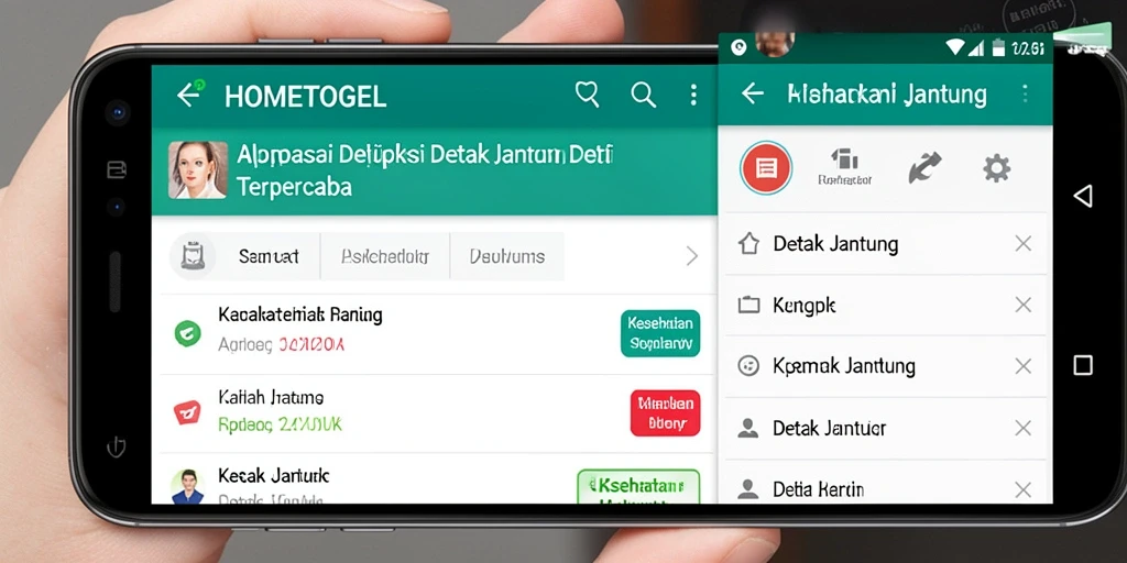 Tampilan antarmuka HOMETOGEL untuk pemantauan detak jantung.