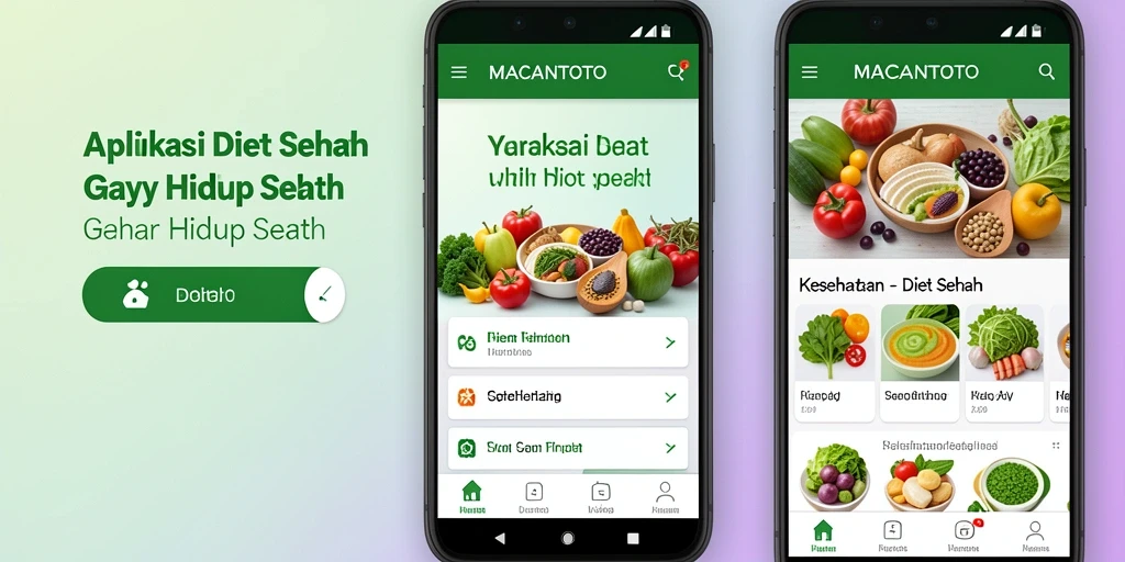 Antarmuka pengguna MACANTOTO yang intuitif dan mudah digunakan untuk Diet Sehat.